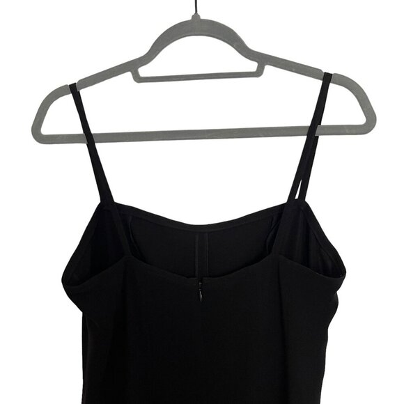 Tom And Linda Platt Spaghetti Strap Midi Dress Size 8 Flare Hem Black LBD - Picture 5 of 10